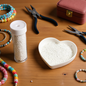 Ilan Abalorio Perline bianche da 3 mm per la creazione di gioielli - Product Image 2