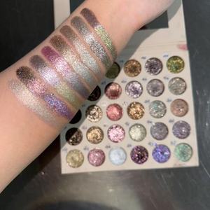 Tùy chỉnh ép Vegan lấp lánh bóng kim loại Duochrome Kem kim cương tỏa sáng Phấn mắt màu sắc Palette - Product Image 5