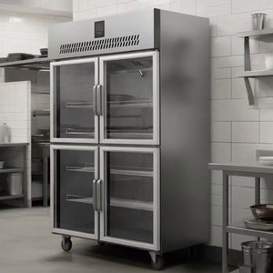 Réfrigérateur-<span class=keywords><strong>congélateur</strong></span> commercial vertical à <span class=keywords><strong>double</strong></span> <span class=keywords><strong>porte</strong></span> vitrée, avec compresseur et vitrine réfrigérée, idéal pour les climats froids - Product Image 2