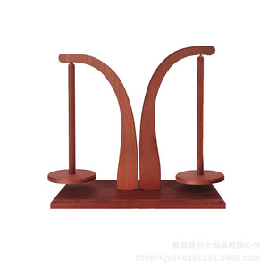 Support à fil en bois avec base magnétique pivotante, forme incurvée, type sur pied, pour rangement de tricot et crochet, brun rougeâtre - Product Image 5