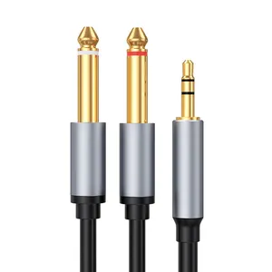 6.5Mm To3.5 Mm Adapter AUX Cáp Cho Mixer Khuếch Đại CD Máy Nghe Nhạc Loa Mạ Vàng 6.5 Để 3.5 Jack Nam Âm Thanh Cáp