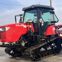 Traktor perayap pertanian 120HP besar, mesin Diesel lapangan Paddy dengan ember