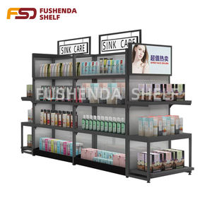 בתפזורת סיני חנות גונדולה מדף כבד מתכת ועץ מדפי לתצוגה אור החובה - Product Image 1