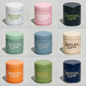 Boîte en fer blanc personnalisée de qualité supérieure pour matcha, 30g 40g, de qualité alimentaire, vide, blanche, rose, bronze, pour café, matcha, thé, emballage en gros - Product Image 1