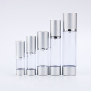 Plastica OEM <span class=keywords><strong>AS</strong></span> contenitore di imballaggio cosmetico vuoto lozione per siero nastro d'oro trasparente smerigliato 15ml 30ml 50ml flacone per pompa airless - Product Image 1