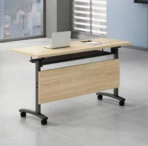 Modern Flip-top Design Melamine Wood Panel Top Office Training <strong>Table</strong> with Metal Base for Commercial Use - Product Image 2