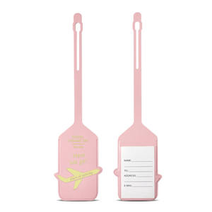 Double-sided thickened PU leather luggage tag with gold foil stamping Aircraft luggage tag and <b>boarding</b> pass - Product Image 4