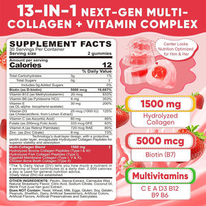 Kolagen Gmuuies multi-kolagen & Biotin Multivitamin suplemen untuk kekebalan tubuh, tulang, dukungan otot & energi kolagen peptida Gummy - Product Image 2