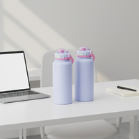 Bouteille d'eau en acier inoxydable à double paroi isolée de 750 ml, 1 litre, passe au lave-vaisselle, gourde isotherme pour la salle de sport, bouteilles de sport