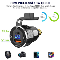 Adaptador Hella para Motocicleta, Encendedor de Cigarrillos, Enchufe DIN Duradero, Cargador USB Dual QC3.0, Voltímetro, Luz LED Azul, IP65
