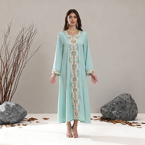 Vestido Abaya Elegante de Poliéster con Encaje de Lujo, Personalizado para Mujeres Musulmanas en el Medio Oriente, Venta al Por Mayor Premium - Product Image 1