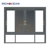Ventana Corredera de Doble Vidrio Personalizable, Diseño Moderno, Marco de Aluminio, Resistente al Calor, para Entrada de Villa, Uso en Hoteles