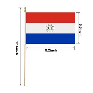 Paquete de 12 Banderas de Paraguay de 5x8 Pulgadas, Mini Banderas Paraguayas para Decoración de Fiestas, Banderas Promocionales para el Mundo - Product Image 2