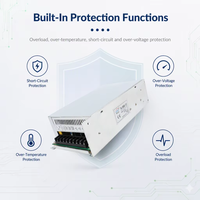 Alimentation à découpage 500W 12V 40A avec ventilateur à température contrôlée pour affichage LED, vidéosurveillance et contrôle industriel