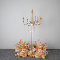 Lustre sur pied personnalisé en or, alimenté par courant alternatif, lampes LED IP54, lumière blanche, pour décorations de mariage et de fête