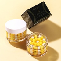 Crème en capsules perles bicolores au rétinol et peptides de marque propre, Crème énergisante à la vitamine C, Crème visage en forme de pilule OEM