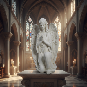 Estatua de Ángel Arrodillado en Oración - Escultura de Resina Blanca Hecha a Mano, Resistente al Agua, para Uso en Interiores/Exteriores, Decoración Personalizada para <span class=keywords><strong>el</strong></span> Hogar y Jardín - Product Image 2
