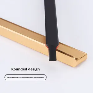 Cabinet Drawer Handle European Style Modern Simple Solid Extended Invisible Black Wardrobe <strong>Door</strong> Living Room Durable - Product Image 2