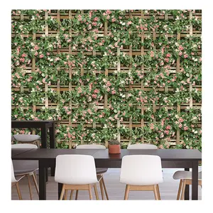 Hermoso diseño de papel tapiz de flores de hojas verdes recién llegado papel tapiz de PVC en relieve papel tapiz lavable de 0,53 M