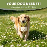 Jouet en peluche Serpent en pot de 6 pouces, adorable succulente souriante en pot, jouet interactif couineur à mâcher pour petits et moyens chiens