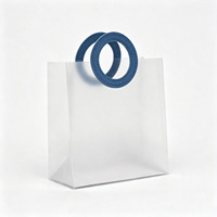 Sacs cadeaux personnalisés avec logo, sac cadeau transparent givré en PP, sac fourre-tout de luxe réutilisable avec poignée en cuir pour les petites entreprises