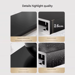 Style minimaliste <span class=keywords><strong>et</strong></span> luxueux discret, imperméable <span class=keywords><strong>et</strong></span> résistant aux empreintes digitales, noir, <span class=keywords><strong>blanc</strong></span>, <span class=keywords><strong>gris</strong></span>, panneaux de garniture de fenêtre en alliage d'aluminium - Product Image 5