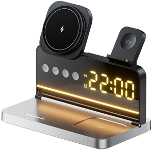 Estación de Carga Inalámbrica Plegable 4 en 1, Carga Rápida Magnética de 15W con Reloj y Luz Nocturna para <span class=keywords><strong>iPhone</strong></span>, <span class=keywords><strong>Apple</strong></span> Watch y AirPods - Product Image 3