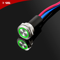 Interrupteurs à bouton-poussoir en acier inoxydable 316L IP68 20A avec fusible LED CE 220V pour structure électronique marine 1NO1NC Yacht/Bateau