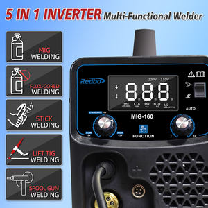 110V 220V 160A onduleur FLUX/MAG/MIG/<span class=keywords><strong>MMA</strong></span> soudeur maquina de soldar mig a gas <span class=keywords><strong>poste</strong></span> a souder mig sans gaz machine à souder 5 en 1 - Product Image 2