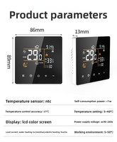 Thermostat LCD WiFi Tuya avec contrôle central Modbus RS485 pour chauffage au sol électrique haute puissance et à eau
