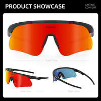 YUEDIO Vente en gros en stock, ensemble de 3 verres interchangeables, lunettes de cyclisme, monture TR90, protection UV400, lunettes de sport d'extérieur avec étui en EVA