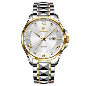 POEDAGAR <span class=keywords><strong>883</strong></span> Montre-bracelet à quartz de style décontracté pour homme, résistante à l'eau 3ATM, en acier inoxydable, lumineuse - Product Image 1