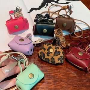 <b>Mini</b> Handbag Shape PU Earbud <b>Pouch</b> Neck Lanyard Necklace Hanging Bag Charm Women Fashion Dress Accessory - Product Image 1
