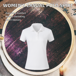 Goldtex Ladies Women Girl Pique Golf Tennis for Shirt Anti-shrink 200g Cotton Polyester Casual Short Print Knitted - Product Image 2