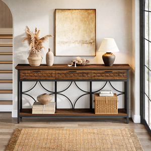 Table <span class=keywords><strong>console</strong></span> de 70.9 po, longue table d'entrée avec tiroirs de rangement - Product Image 3
