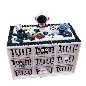 Caja de Almacenamiento Infantil con Diseño de Astronauta, Organizador de Plástico de 9 Compartimentos para el Dormitorio o Escritorio - Product Image 5