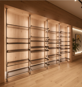 핫 세일 사용자 정의 크기 알루미늄 선반 호텔 및 레스토랑 현대 가정 장식 금속 유리 - Product Image 1