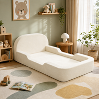 Lit de sol Montessori en tissu peluche pour enfants, canapé-lit ergonomique en mousse pour tout-petits, housse amovible et lavable, canapé pour enfants pour salle de jeux