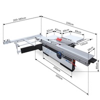 Scie à panneaux coulissante de précision pour le travail du bois multifonctionnelle Mj45, scie à panneaux électrique à 90 degrés et 45 degrés
