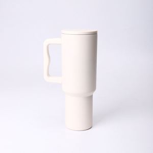 Insulated <b>Travel</b> Car H4.0 <b>Handle</b> Tumbler 40oz <b>Mug</b> Lid Straw Anti-Slip OEM ODM Custom Logo - Product Image 3