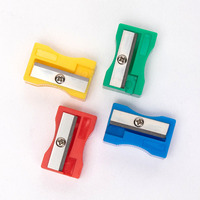 Taille-crayon simple à un trou de 8 mm, haute qualité, multicolore, couleur unie, en acier, pour l'école et les études.
