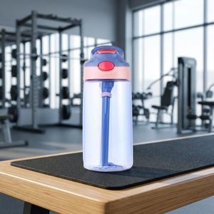 Bouteille d'eau portable en plastique de haute qualité 480 ml, écologique, avec paille et couvercle, sans BPA, style dessin animé, pour enfants, utilisation extérieure, compatible lave-vaisselle - Product Image 3