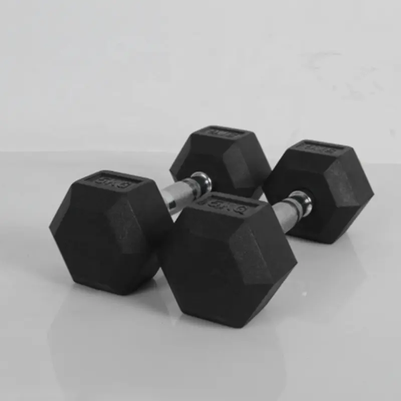 wholesale rubber hex dumbbells set 50kg dumbbell gym use
