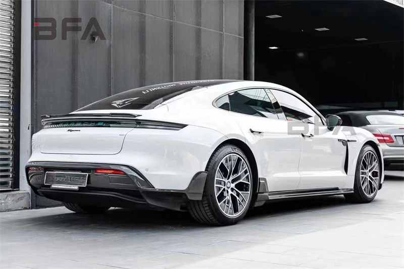 front bumper lip spoiler splitter taycan real carbon fiber