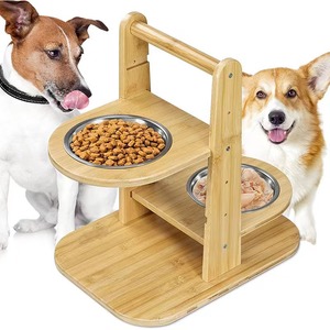 El fabricante suministra comederos de madera para mascotas, cuencos dobles para perros, soportes de madera maciza para cuencos de gatos y soportes para cuencos de perro. - Product Image 1