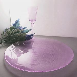 Assiettes de présentation en verre colorées élégantes pour événements, vente en gros - Product Image 2