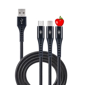 Cáp dữ liệu sạc nhanh ba trong một cho iPhone5/8-14 thế hệ cho điện thoại di động Samsung Xiaomi Huawei Oppo giao diện Type-C - Product Image 3