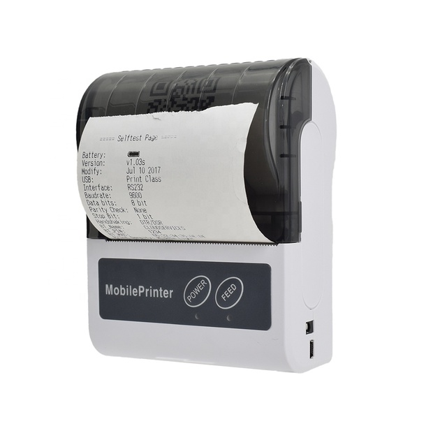 80mm Wireless Android IOS for Thermal Receipt Printer Barcode Mobile Mini Printer in Stock 203dpi 1-Year Warranty