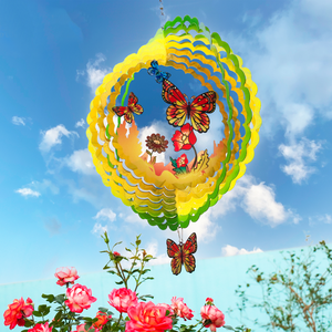Molinetes de Viento 3D con Forma de Mariposa para Decoración de Jardín, Molinillo de Viento Memético con Diseños de Loto Hawaiano - Product Image 6