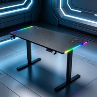 Escritorio Eléctrico para Juegos de Alta Resistencia, Mesa de Computadora Ajustable de Fibra de Carbono, Estación de Trabajo de Pie de 140 cm de Ancho